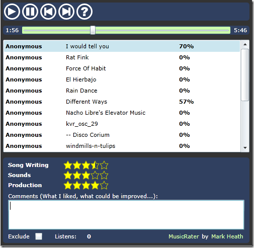MusicRater MusicRater